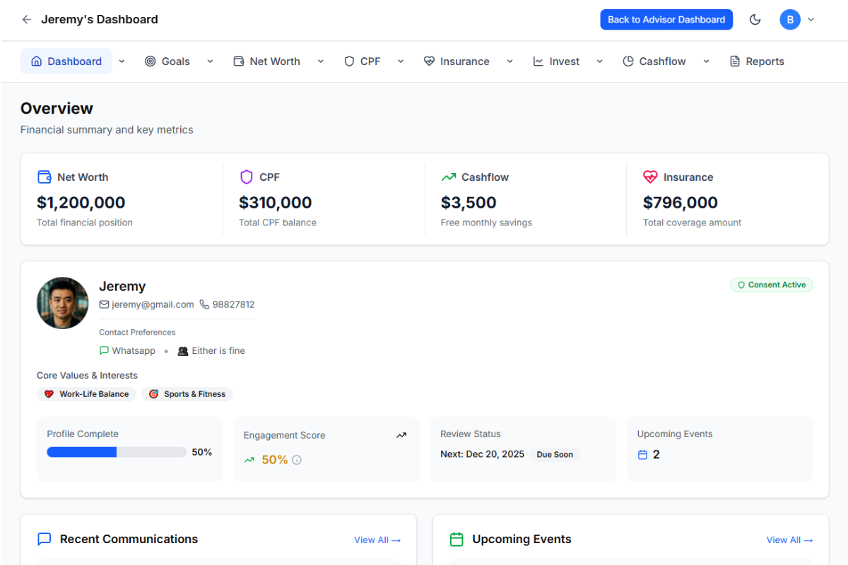 QuantQuest Client Dashboard